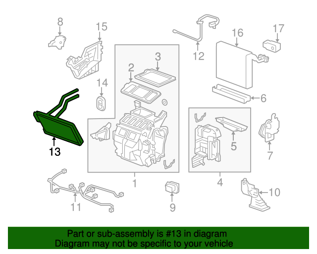 20062011 Honda Heater Core 79110SNEA01 Honda Factory Parts