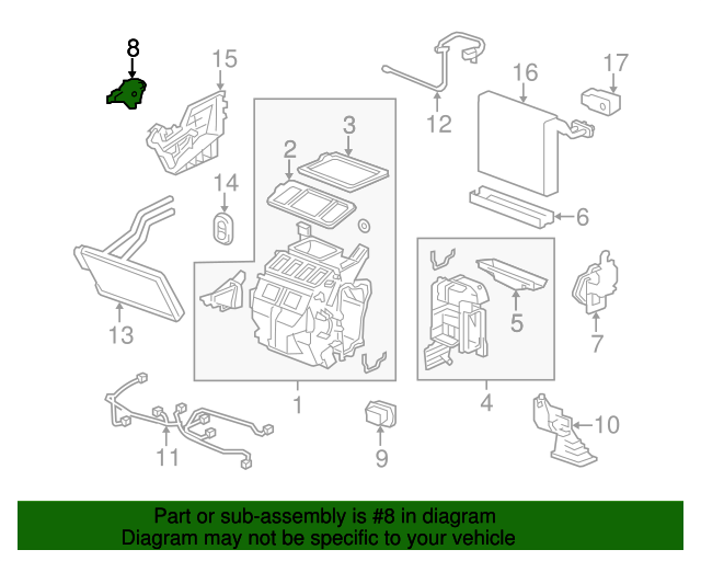 20062011 Honda Motor Assembly, Air Mix 79160SNEA01 OEM Parts Online