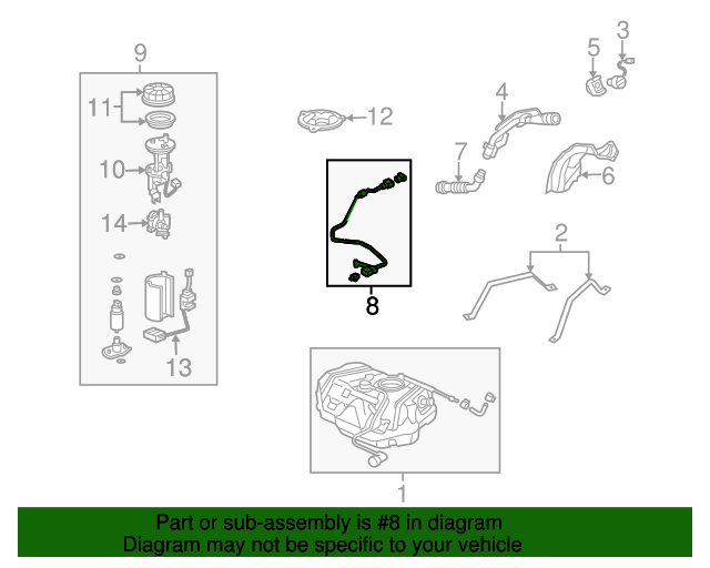 17714SDBA01 Feed Line 20042005 Acura TL Acura Express Parts