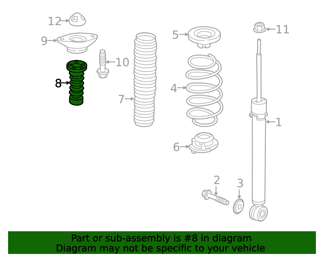 20172020 Honda Civic Rubber, Rear Bump Stop 52722TBFA01 Honda Parts Online