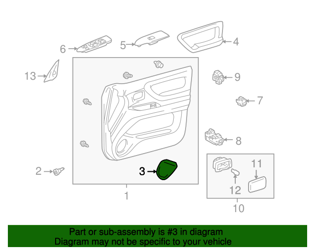Toyota 67709-60010-A1 Speaker Door Grille
