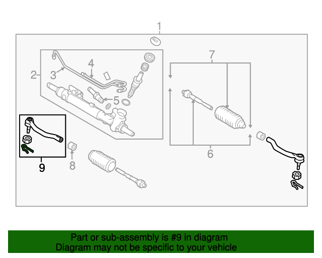 D86401JA0B Outer Tie Rod 20112017 Nissan Quest Nissan Factory