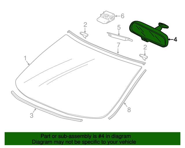 20132018 Acura Mirror Assembly, RearView (Auto Day/Night) 76400TK4
