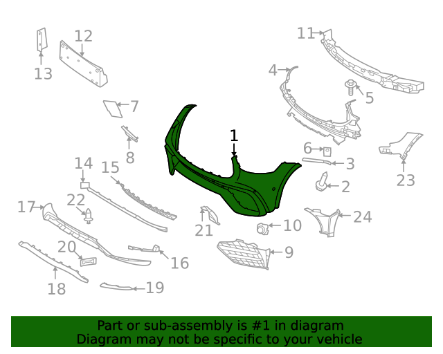 2020-2022 Mercedes-Benz Bumper Cover 253-885-57-04-9999 | MB OEM Parts 