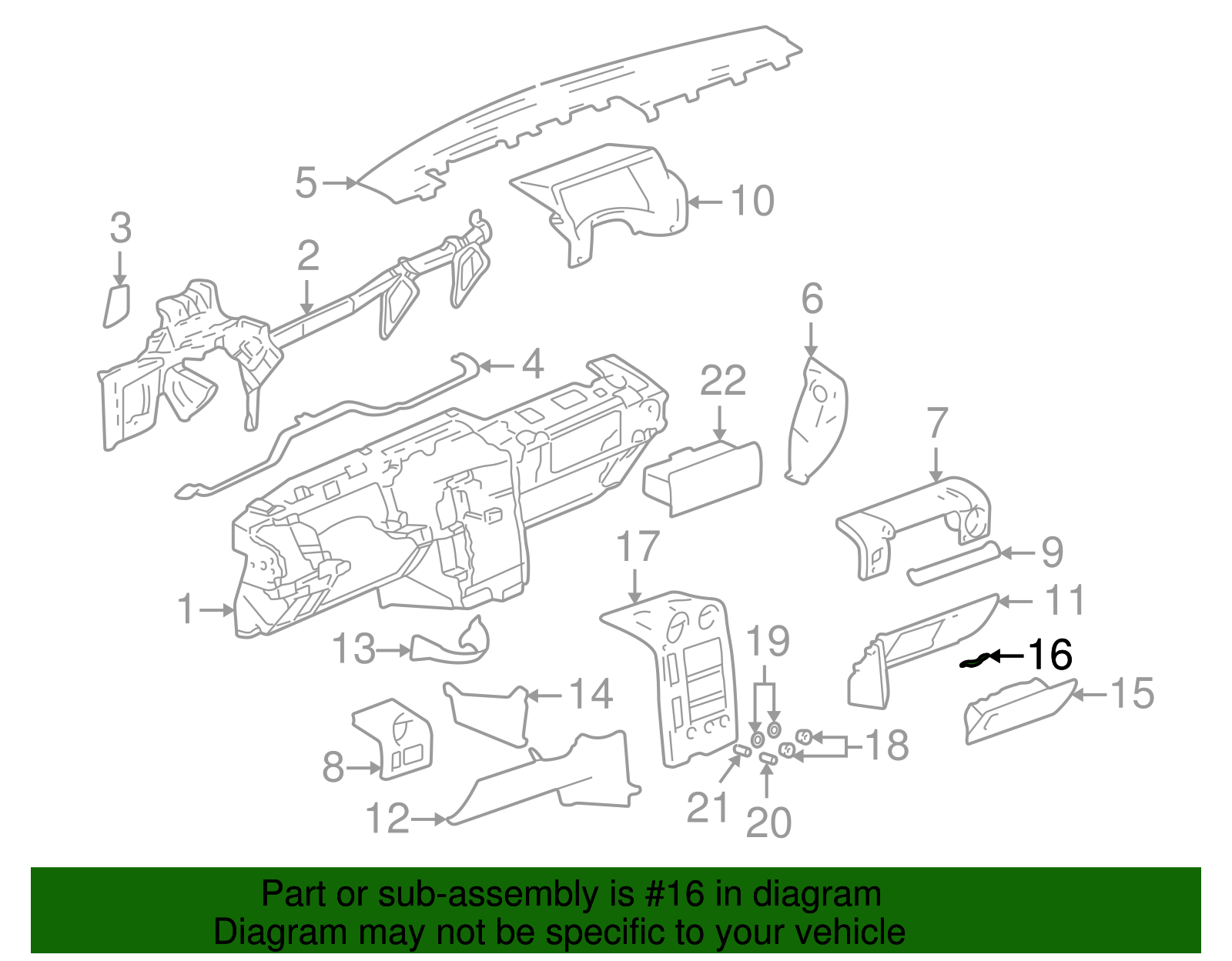 Glove Box Door Striker - GM (15039637)