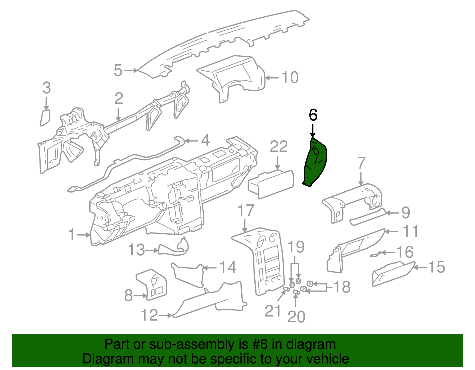 Panel Assembly-I/P Side Tr                     *Wheat - GM (15267828)