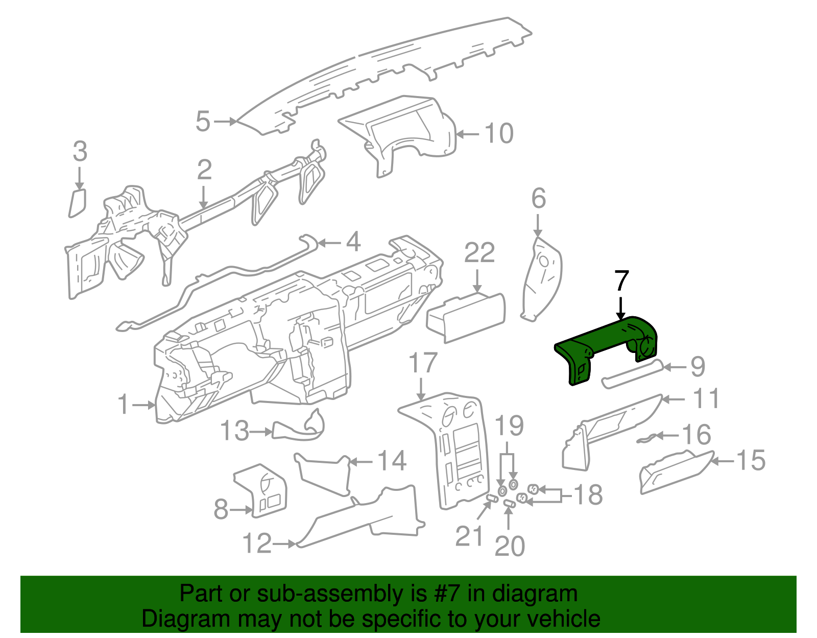 Ebony Passenger Side Instrument Panel Outer Air Outlet Bezel - GM (10358035)
