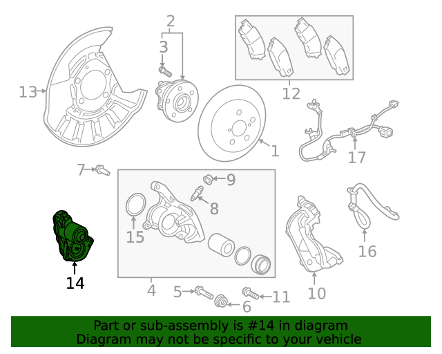 4631033010 Prk Brake Actuator 20192024 Lexus My L Parts