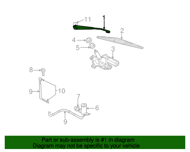 20002007 Ford Focus Wiper Arm YS4Z17526AA