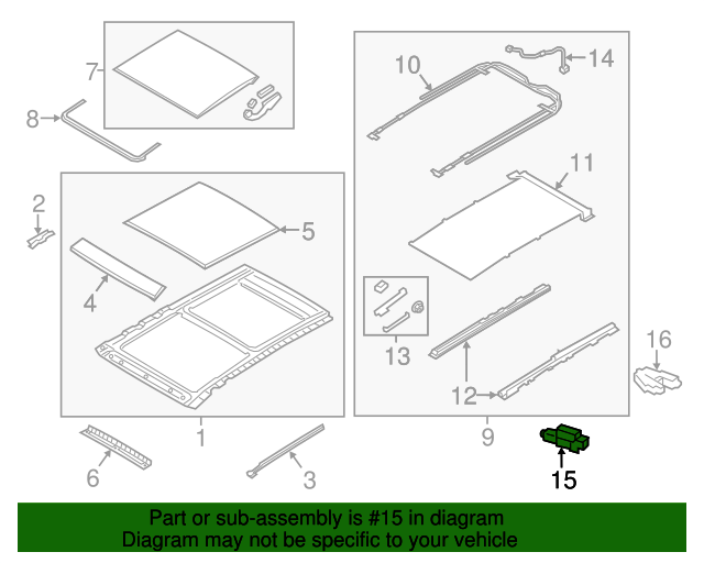 816312P500 Sunroof Motor 20142015 Kia Sorento Kia.Parts Store