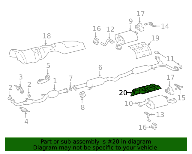 20192021 Lexus ES350 Heat Shield 5804106020 OEM Parts Online