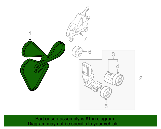 252122G100 Serpentine Belt 20102012 Hyundai Santa Fe World OEM