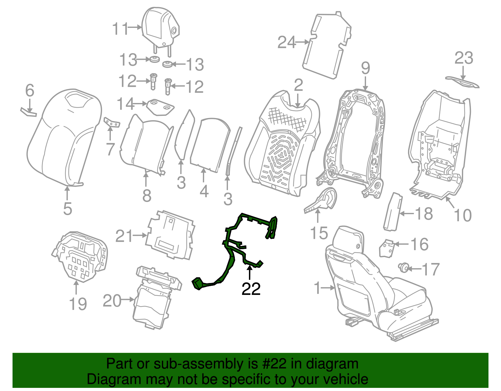 Driver Seat Wiring Harness - Cadillac (84107613)