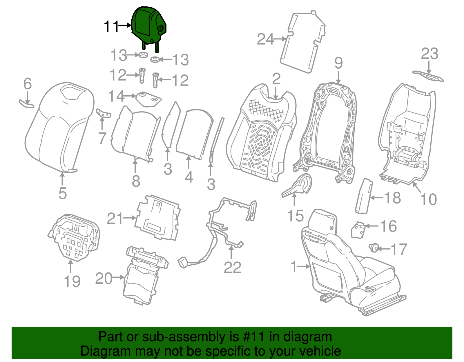 Cinnamon Front Seat Head Restraint - Cadillac (84107595)