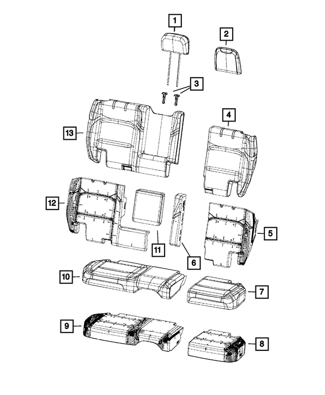 20212024 Jeep Wrangler Seat Back Foam 68412468AC Mopar Estores
