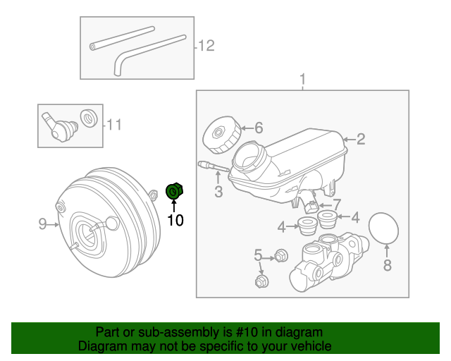 Power Booster Nut WHT-009-053