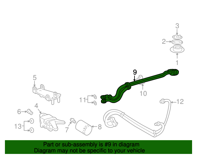 19962005 GM Engine Oil Cooler Inlet and Outlet Hose Kit with Clip