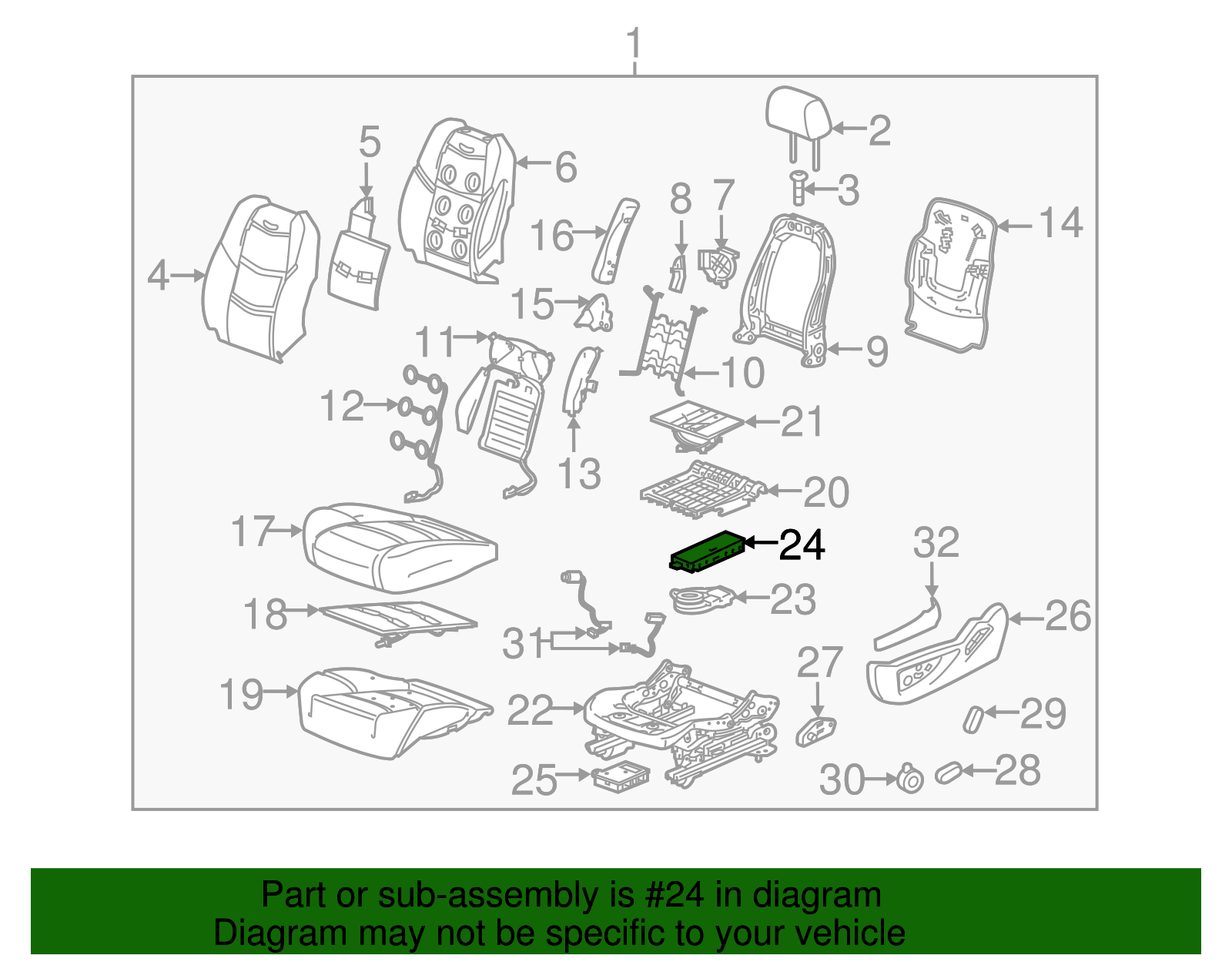 Driver Seat Bolster Memory Module - Cadillac (84109509)