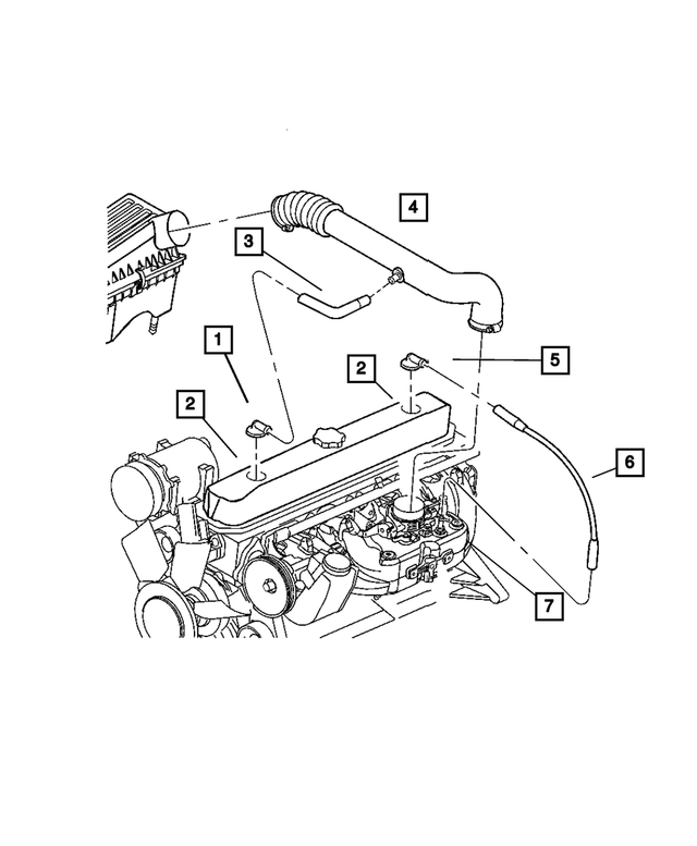 20012004 Jeep Crankcase Vent To Intake Manifold Tube 4854265 Mopar