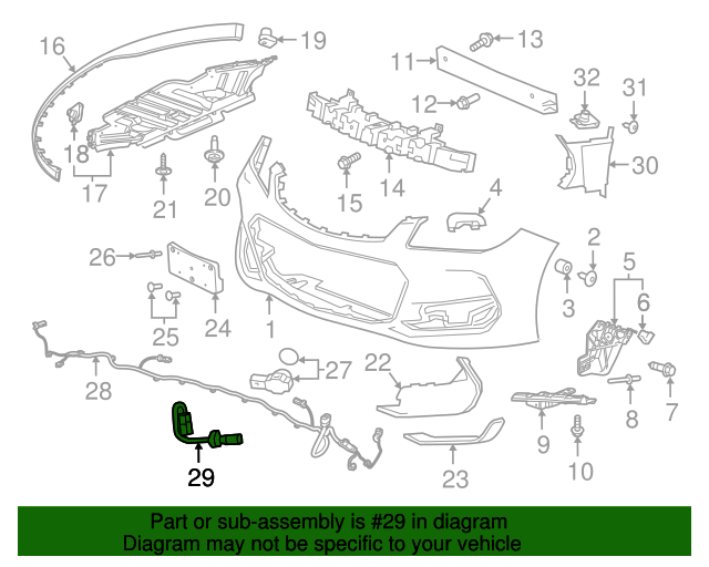 2016-2017 Chevrolet SS Front Fog Lamp Wiring Harness Extension 92457067 ...