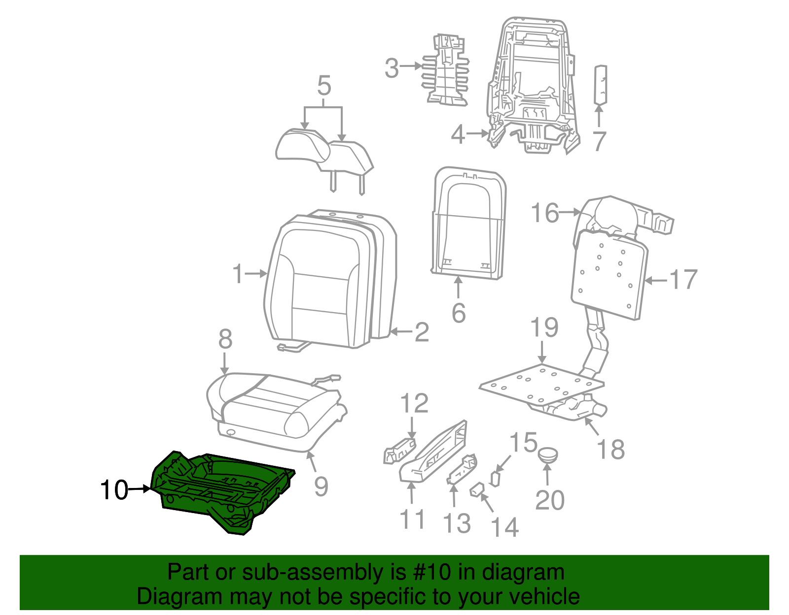 Seat Frame - Ford (XW4Z-5463101-AA)