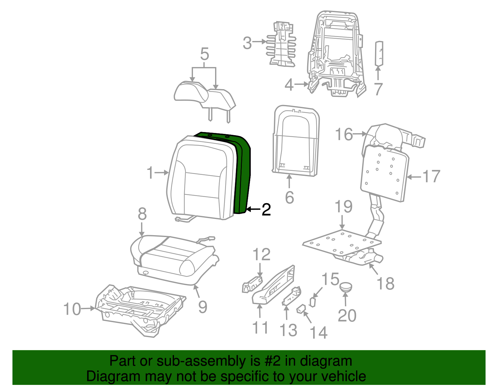 Seat Back Pad - Ford (XW4Z-5464810-AA)