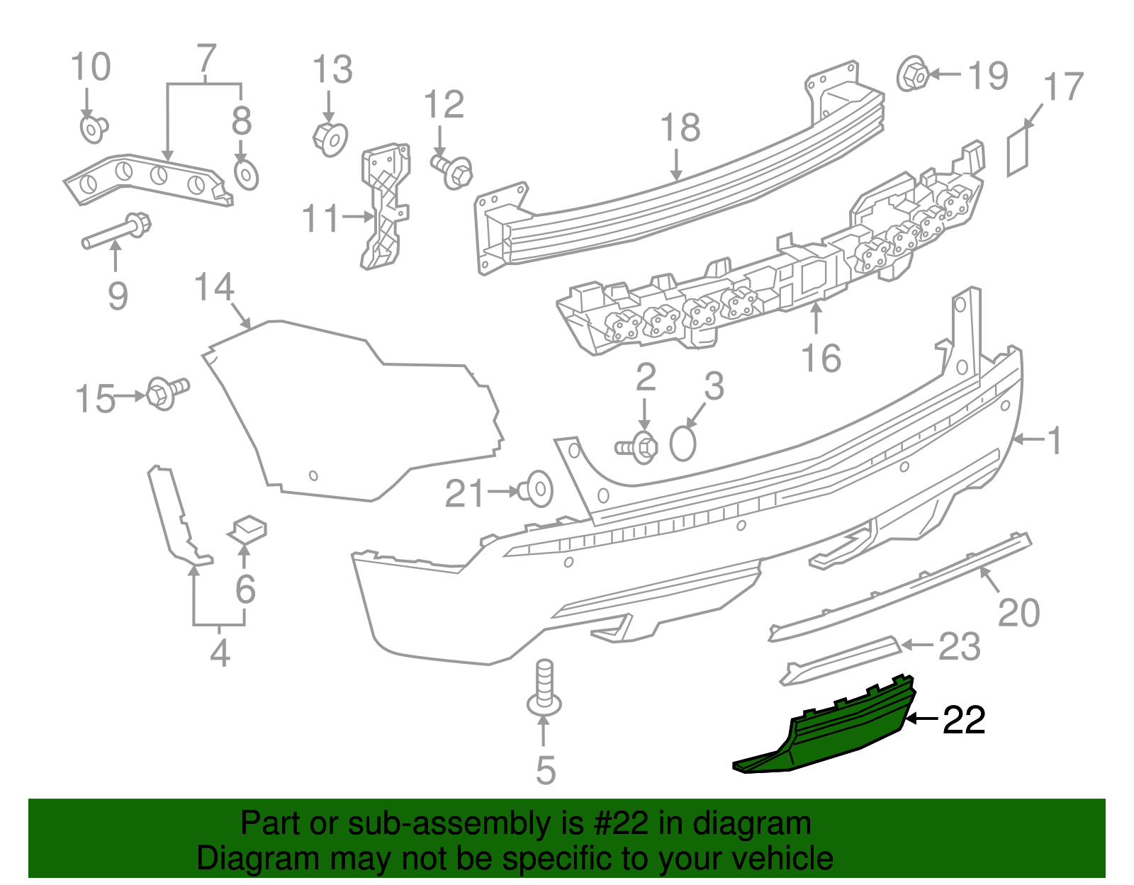 Rear Bumper Fascia Trailer Hitch Cover - GM (84053018)