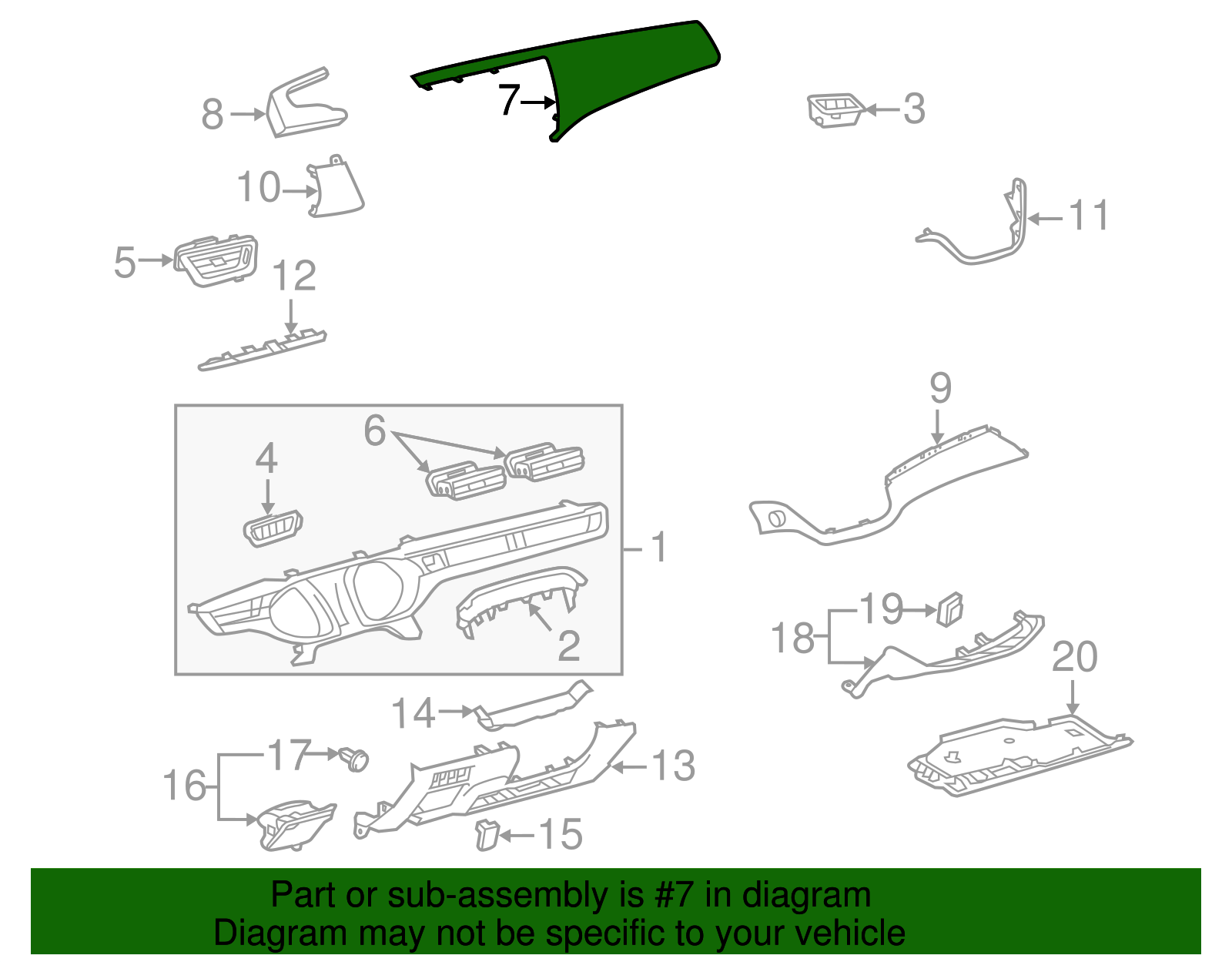 Upper Trim Panel - Toyota (55012-07010-C2)