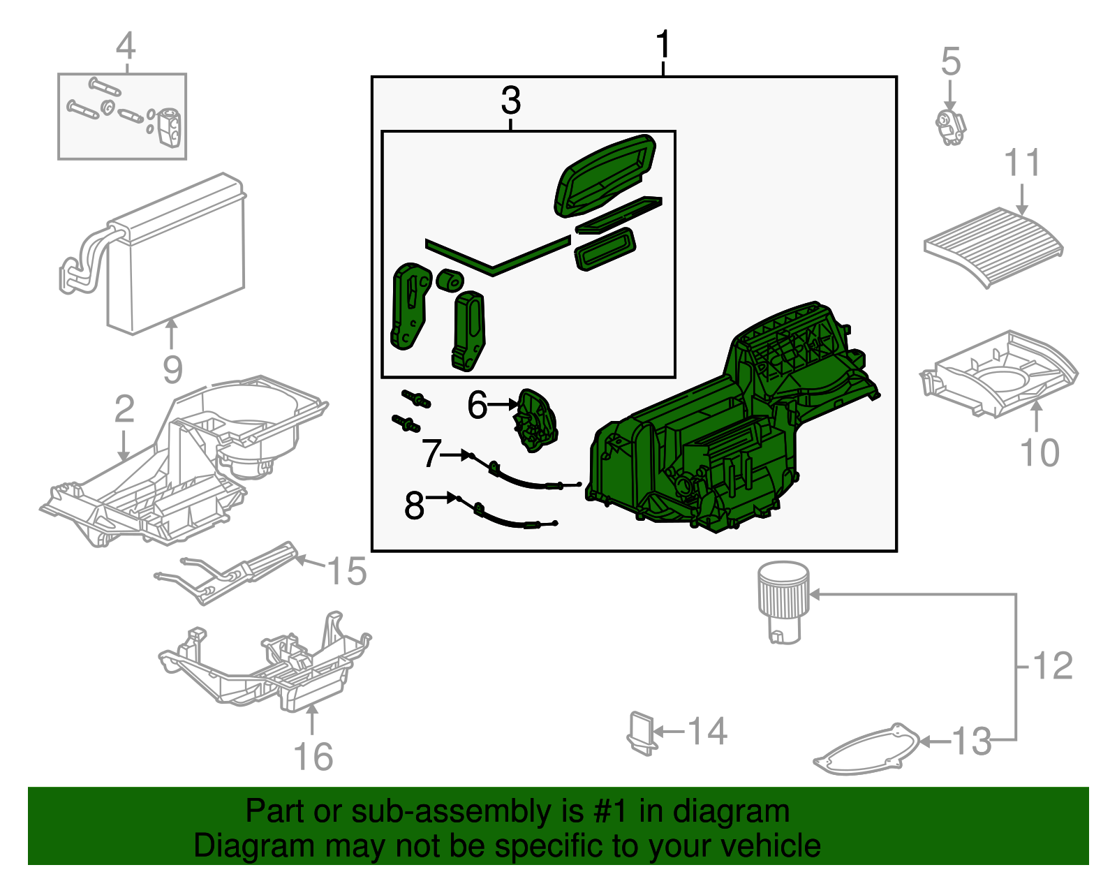 Case Assembly, A/C Evpr - GM (89019171)