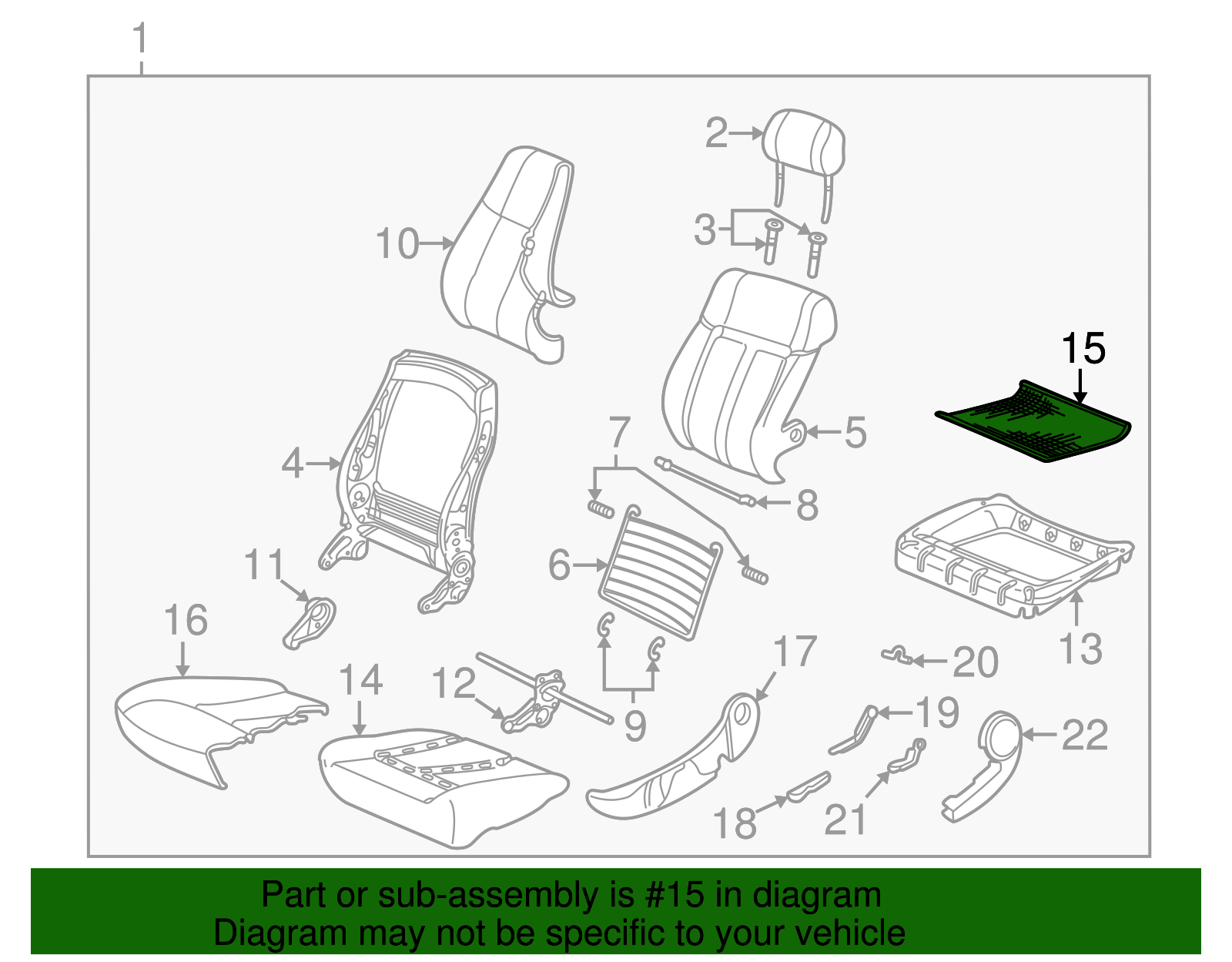 Insulator Assembly, F/Seat Cushion Pad - GM (09134611)