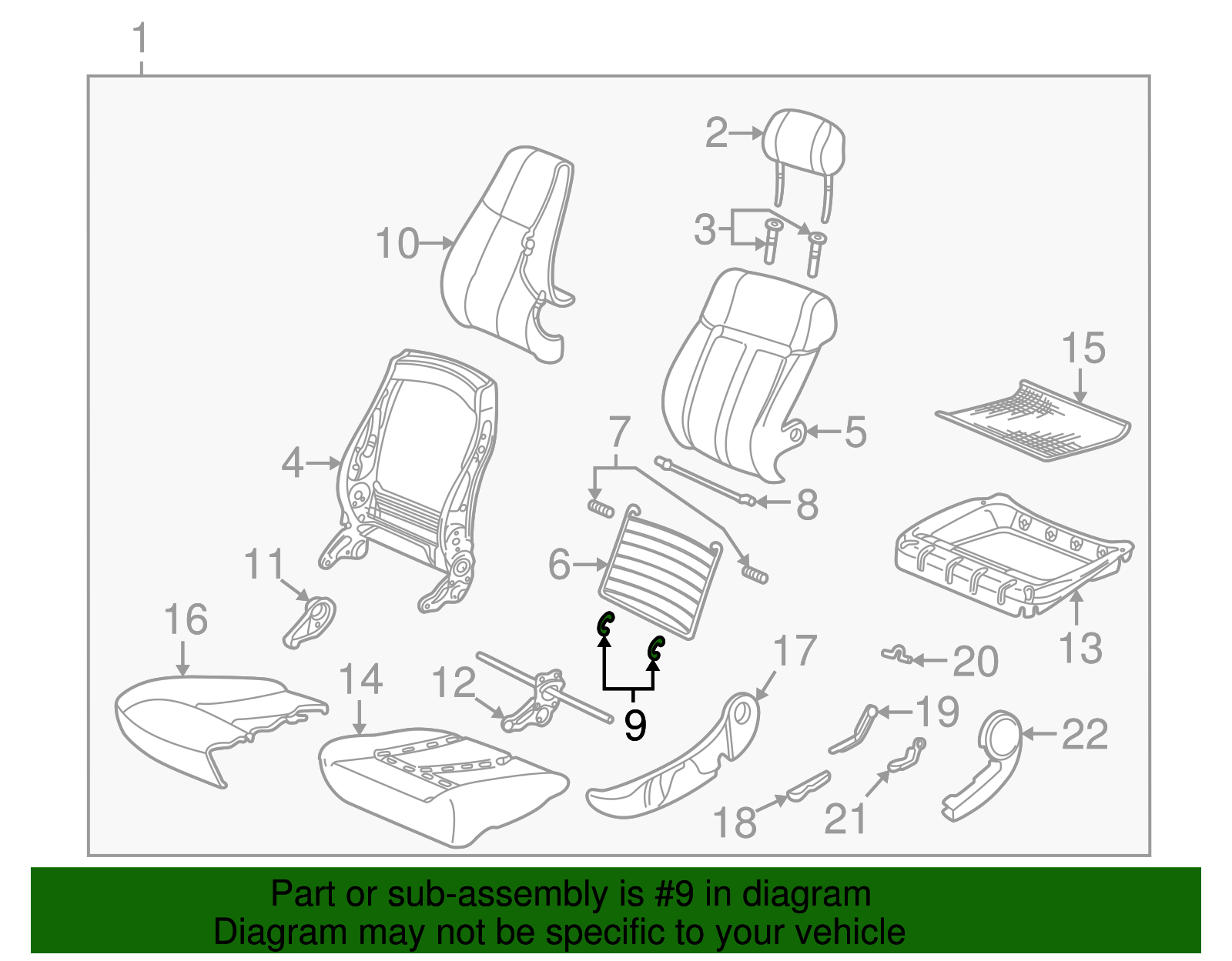 Clip, F/Seat Black Cushion Pad Supr Wire - GM (09134731)