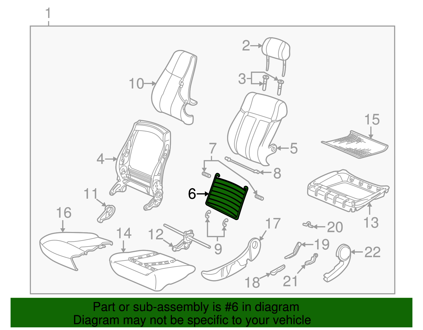 Wire Assembly, D/Seat Black Cushion Pad Supt - GM (90585166)