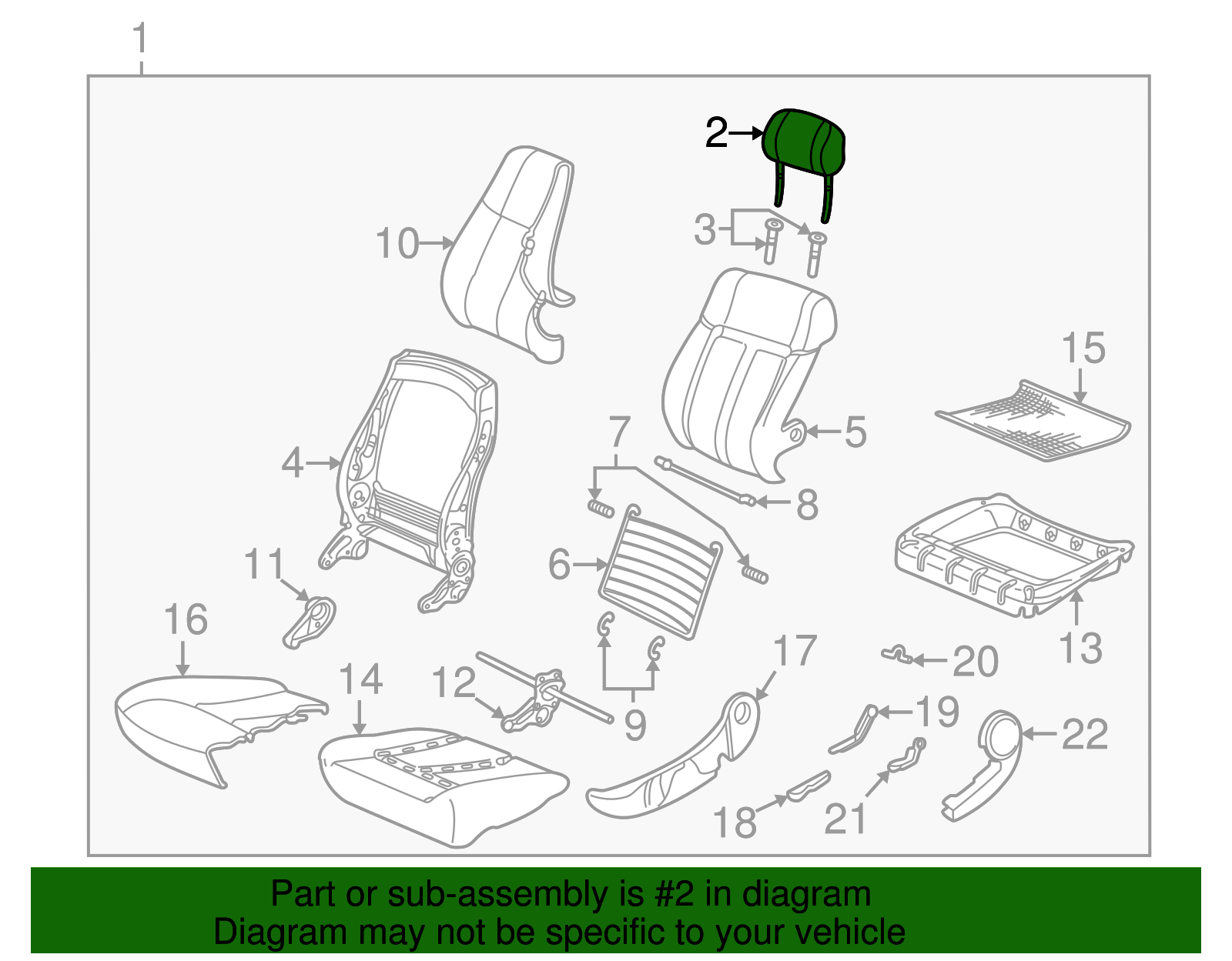 Restraint Assembly, F/Seat HD *Ebony - GM (90595303)