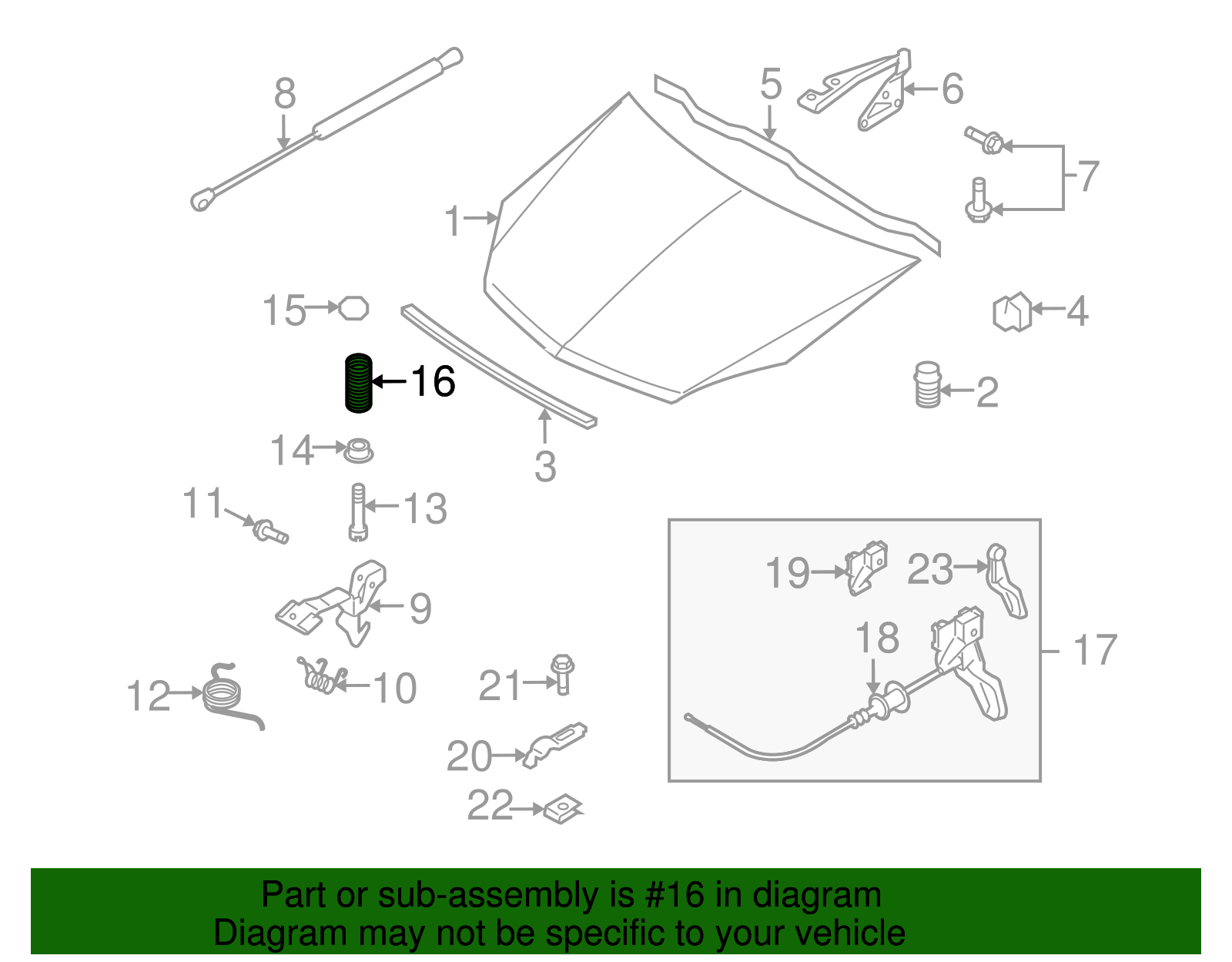 Hood Pop-Up Spring - GM (90589924)