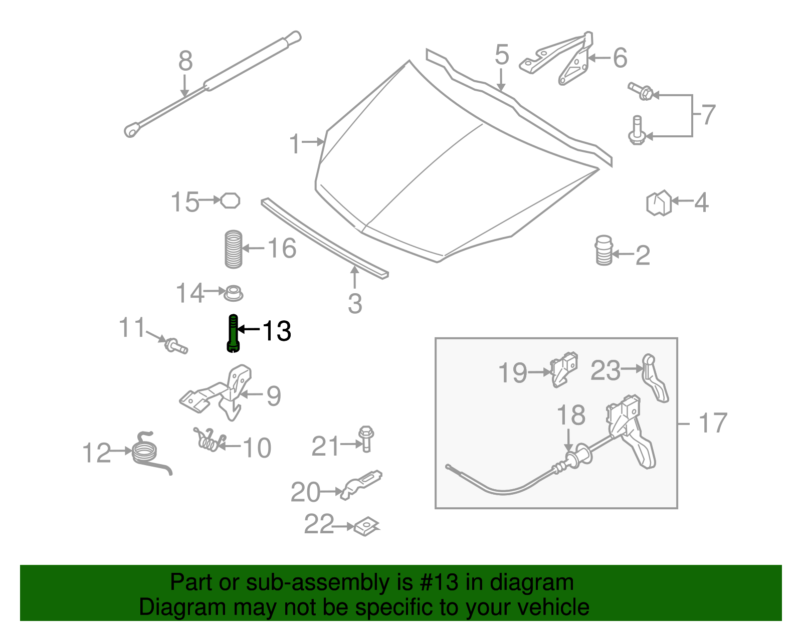 Hood Pop-Up Spring Bolt - GM (90494841)