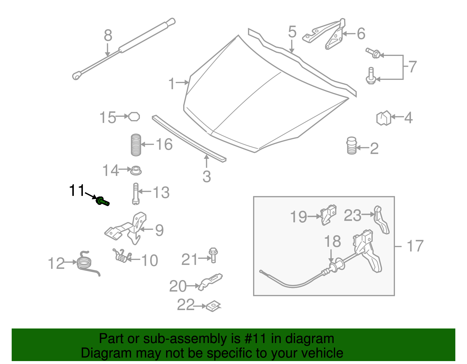 Hood Secondary Latch Rivet - GM (11079313)