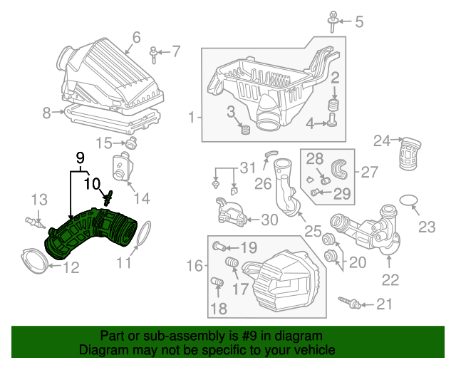 17228RBBA00 Tube, Air Flow 20062008 Acura TSX Acura Express Parts
