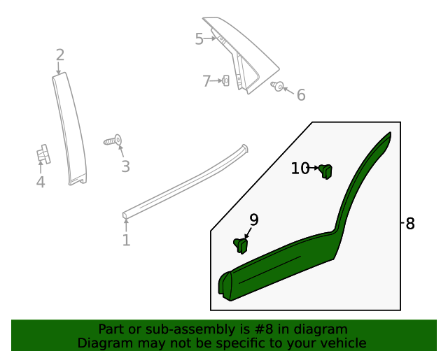 20222023 Chevrolet Trailblazer Black Front Driver Side Door Lower