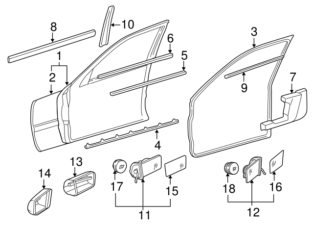 210-810-68-16 - Mirror Assembly - Right 1994-2000 Mercedes-Benz  