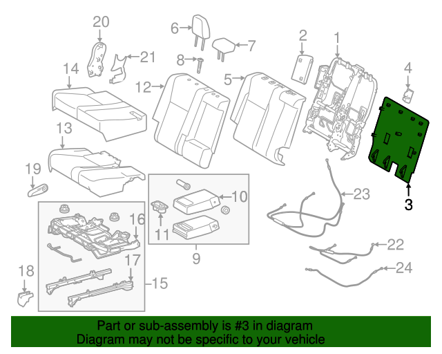 TOYOTA Genuine 79024-0E010-B0 Seat Back Cover Sub-Assembly TOYOTA Genuine 79024-0E010-B0 Seat Back Cover Sub-Assembly