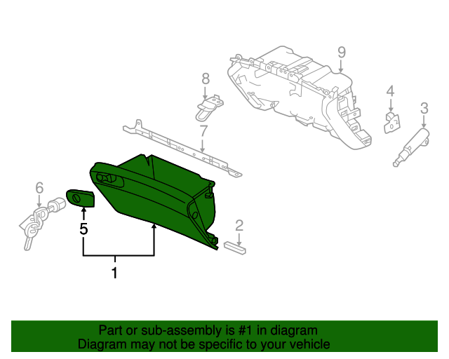 Cashmere Ivory Honda Genuine 77510-T2F-A01ZA Glove Box Assembly