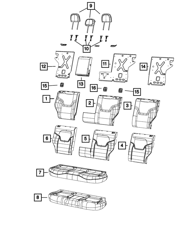 20152022 Jeep Renegade Rear Headrest 5YW02PXRAA Mopar Estores