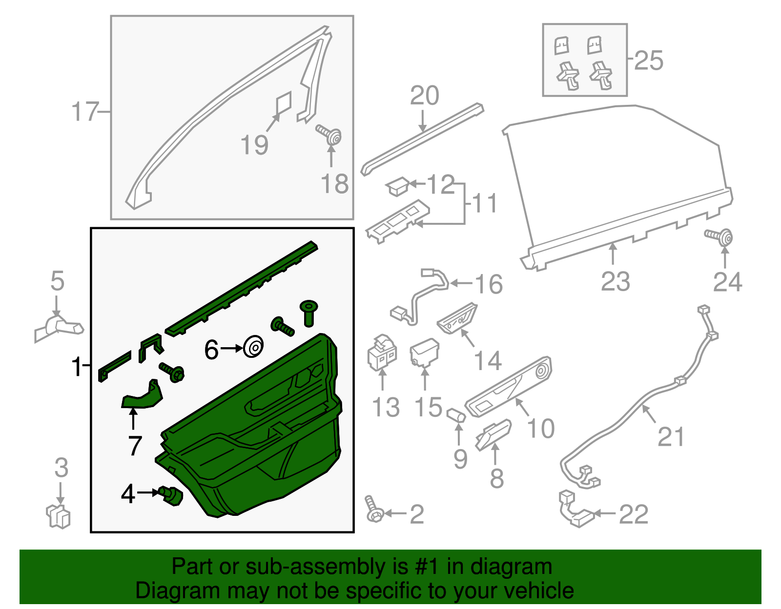Door Trim Panel - Ford (GD9Z-5427406-BM)