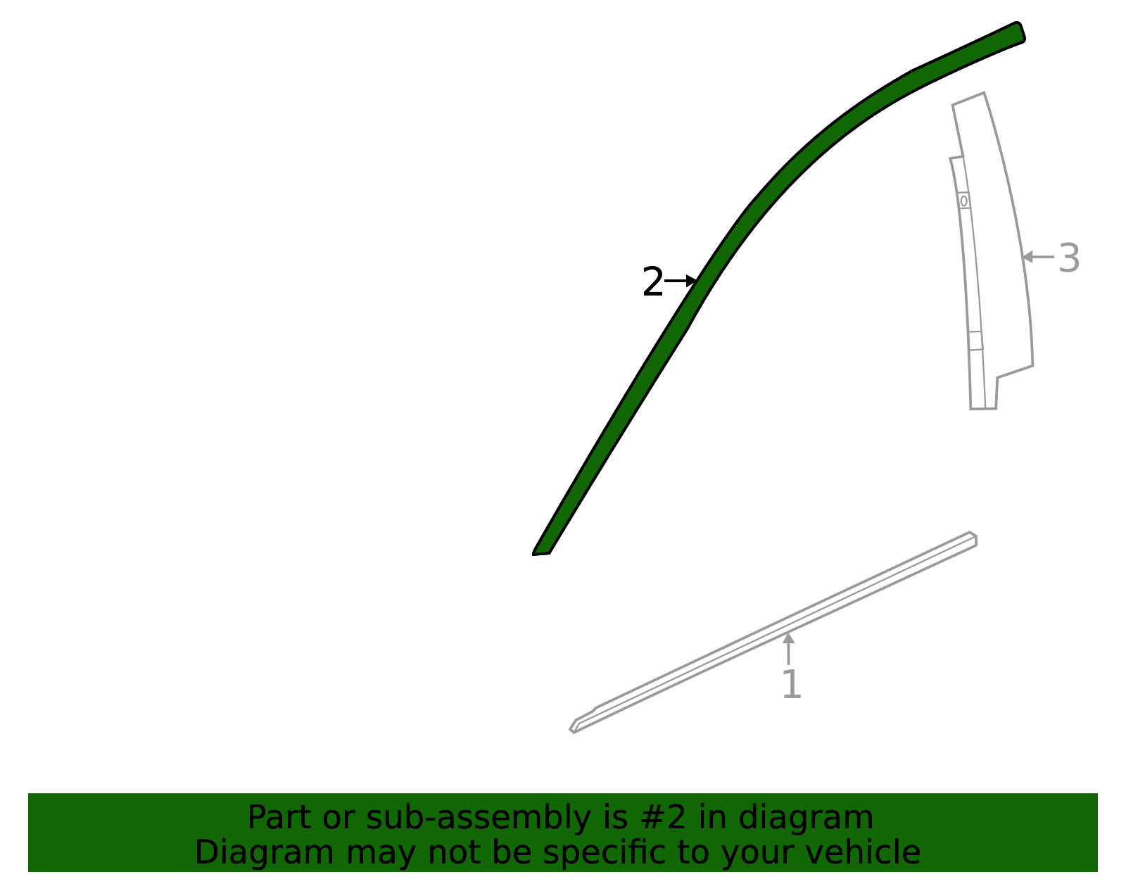 Front Passenger Side Door Window Upper Reveal Molding - GM (84028379)