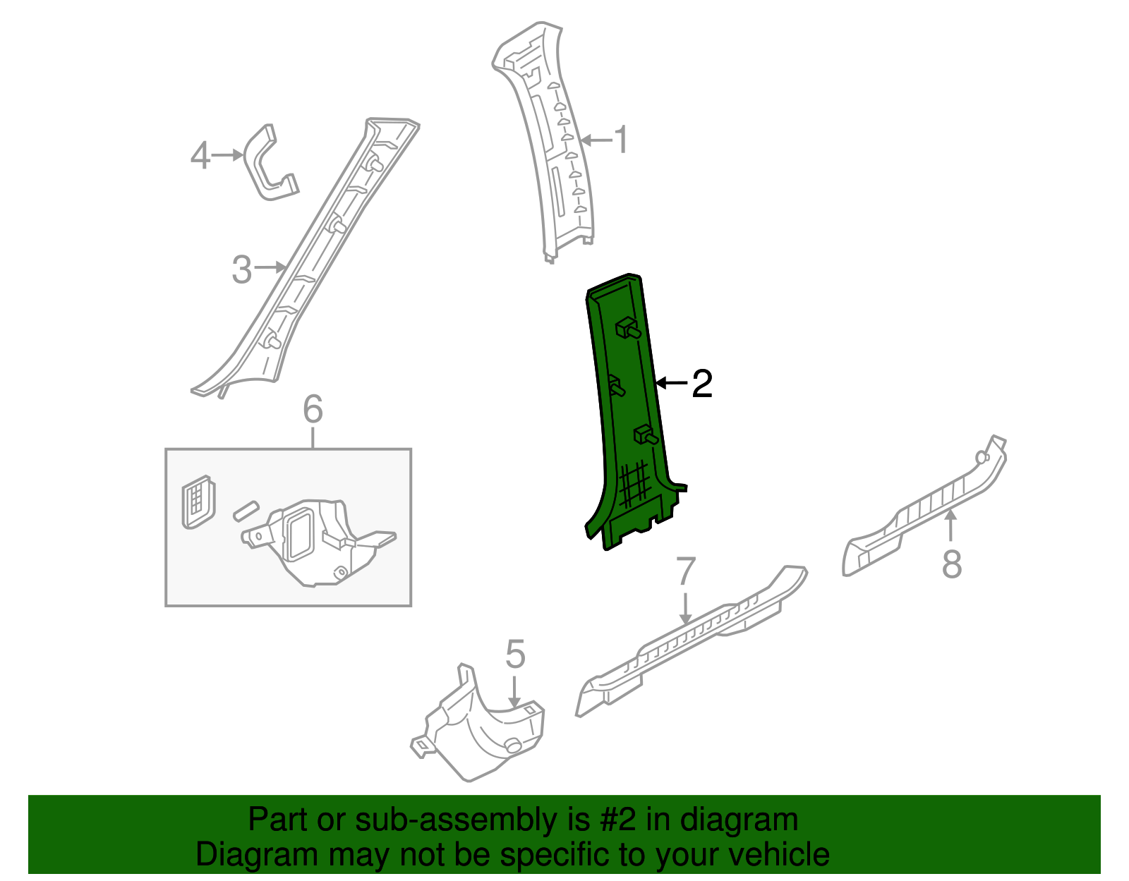 Center Pillar Trim - Ford (YL8Z-7824357-AAC)