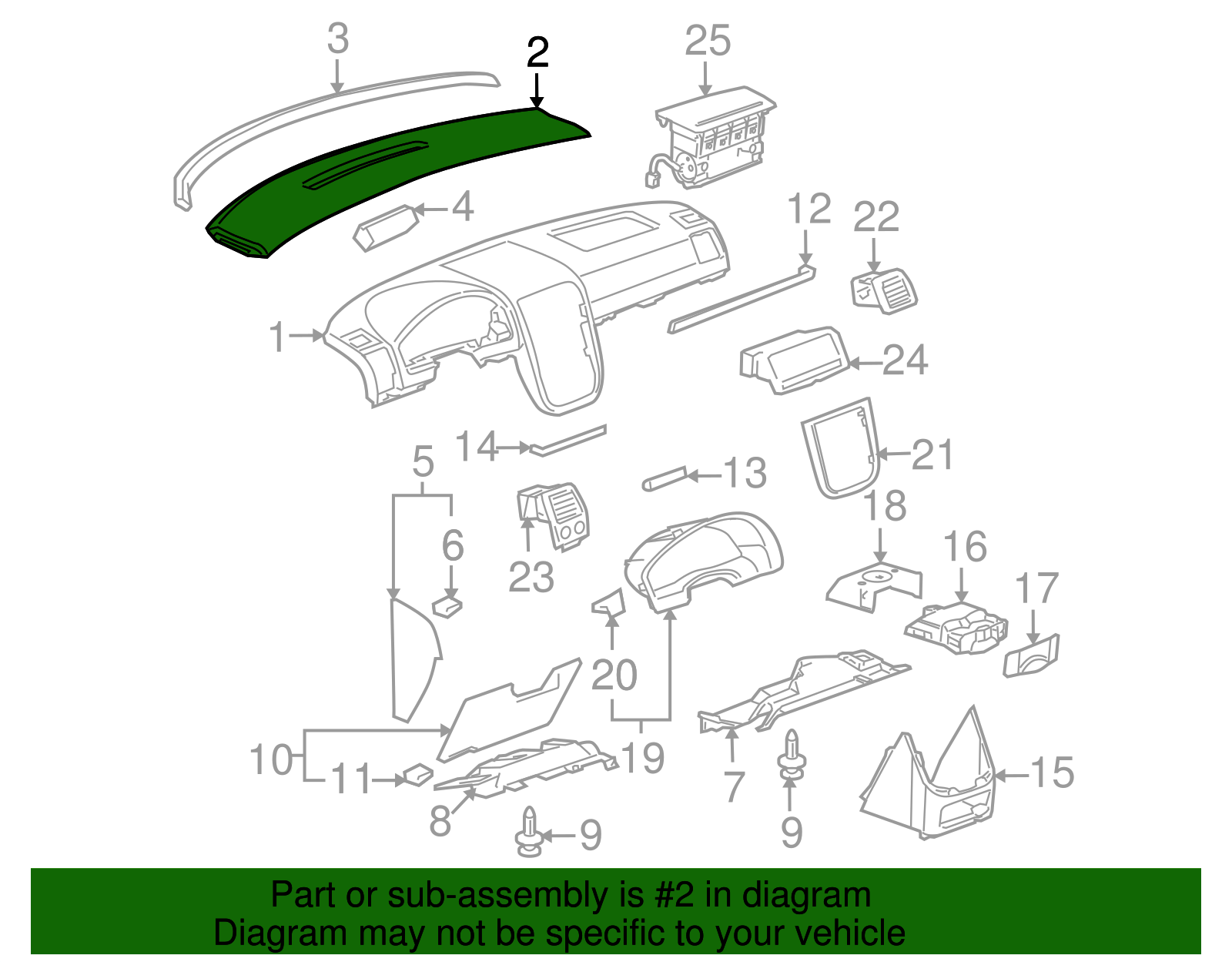 Upper Trim Panel - Buick (25789444)
