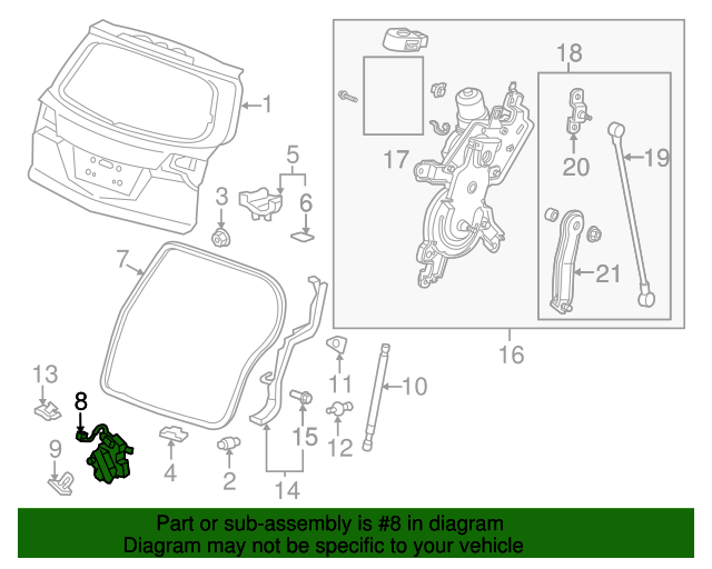 20072013 Acura MDX Lock Assembly 74800TK8A01 Acura Parts Now
