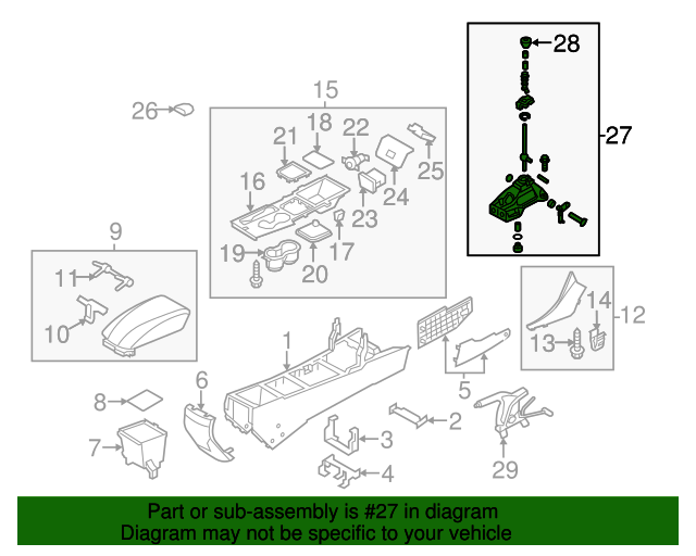 Genuine Gear Shift Assembly for 20112014 Hyundai Sonata Part 43700