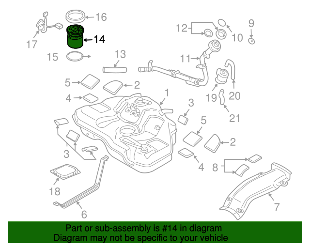 20032008 Mazda 6 Fuel Pump AJ801335ZA MazdaParts