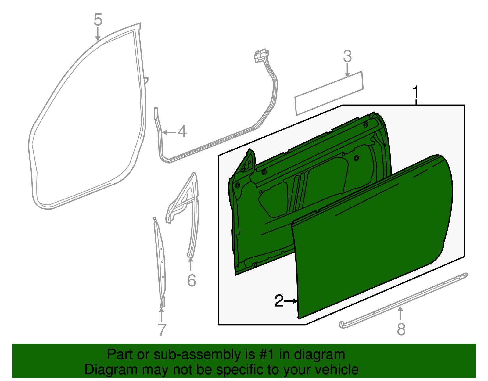 Front Passenger Side Door - Cadillac (84123306)